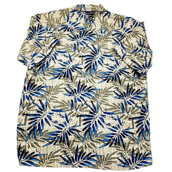 Statements Hawaiian Shirt Linen Rayon Vintage XL Men Beach Palm Button 90s Y2K - Picture 5 of 9